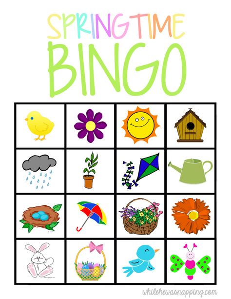 Springtime Bingo printable game the kids will love. A fun way to bring some Spring into learning and play time! Spring Preschool Activities, Free Printable Bingo Cards, Spring Lessons, Bingo For Kids, Spring Games, Spring Classroom, Preschool Units, Bingo Cards Printable, Printable Valentines