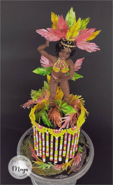 Carnival Cakers Collaboration 2019 - cake by Branka - CakesDecor Masskara Festival, Carnival Cake, Carnival Cakes, Carnival Dress, Caribbean Carnival, Rio Carnival, Dress Cake, Sugar Art, Fondant Cake