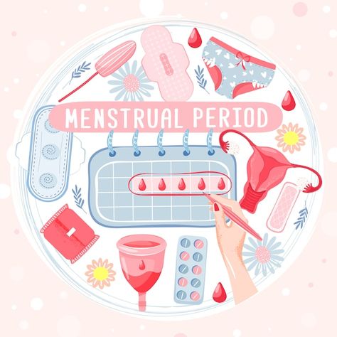 Woman Hands, Menstrual Period, Menstrual Cup, Sanitary Napkin, Picture Illustration, Fitness Life, Circle Shape, Monthly Calendar, Life Images