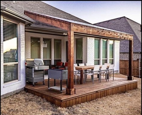 Patio With Roof Ideas Covered Decks, Deck With Awning Ideas, Wraparound Deck Ideas, Outdoor Overhang Patio, Covered Back Deck Ideas On A Budget, Deck Overhang Ideas, Half Covered Deck, Covered Back Deck Ideas, Small Covered Patio Ideas