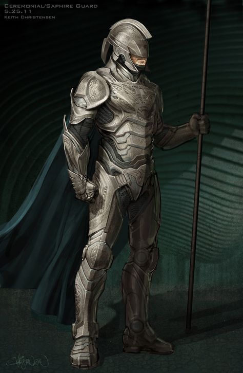 Costume Illustrations by Keith Christensen Man Of Steel Costume, General Zod, Battle Armor, Power Armor, Knight Armor, Fantasy Armor, Armor Concept, Space Opera, Fantasy Warrior