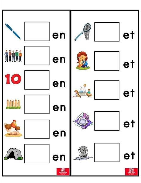 E Sound Words With Pictures, E Sound Words Worksheet, I Sound Words, Teaching Kindergarten Writing, Short E Sound, Cvc Words Worksheets, Word Family Activities, Beginning Sounds Worksheets, Cvc Words Kindergarten