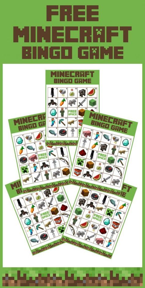 Get a free printable Minecraft bingo game for a fun activity to play at your Minecraft parties for both boy and girl birthdays! Minecraft Dort, Minecraft Bingo, Minecraft Classroom, Free Printable Minecraft, Minecraft Printable, Minecraft Party Games, Minecraft Activities, Printable Minecraft, Minecraft Diy