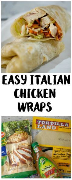 Looking for a fast recipe you can enjoy for lunch, dinner, or even a snack? These Italian Chicken Wraps are so easy! Just get a few ingredients and enjoy! #ad Easy Italian Chicken, Chicken Wrap Recipe, Crispy Oven Fried Chicken, Simple Dinners, Chimichurri Recipe, Chicken Wrap Recipes, Wrap Recipe, Chicken Wrap, Paleo Lunch