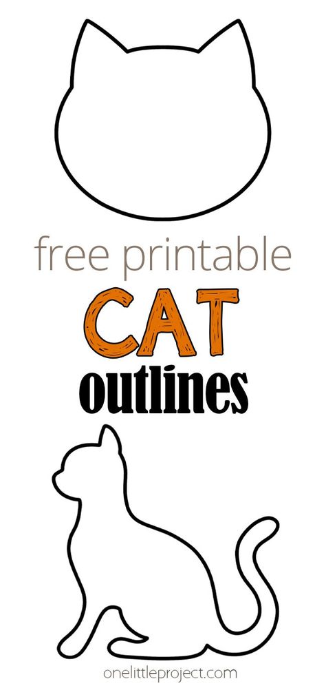 Over 15 free printable cat outline pages to use for crafts and coloring. There are 6 different cat templates that you can find in all different shapes and sizes! These simple cat shapes are perfect for kids crafts, school activities, learning games, or any activity where you might need an outline of a cat. Cat Doorstop Pattern Free Sewing, Felt Cat Pattern Templates, Christmas Cat Coloring Pages Free Printable, Dog Paw Template Free Printable, Ornament Shapes Free Printable, Diy Crafts Printables, Cat Ear Template, Cat Christmas Ornaments Diy, Cat Stencils Templates Free Printable