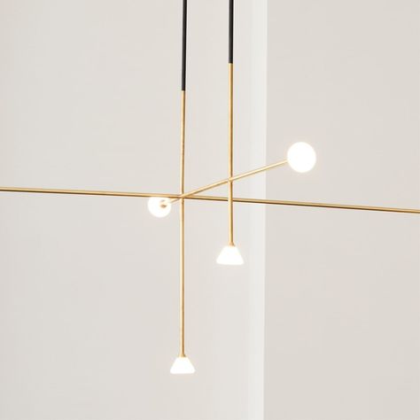 Roll & Hill on Instagram: “Custom configured Apollo Chandelier in detail.⁠ ⁠ 📸 @nicole_franzen” Apollo Chandelier, Nicole Franzen, Brass Light, Lighting Inspiration, Billiards, Light And Shadow, Polished Brass, Hanging Lights, Lighting Design