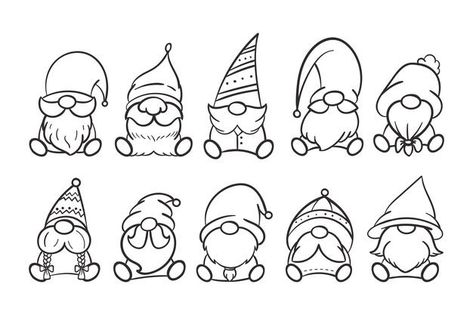 Christmas Gnomes Drawing, Line Art Christmas, Cool Santa Claus, Santa Faces, Coloring Stuff, Candle Stickers, Christmas Doodles, Paint Night, Mosaic Design