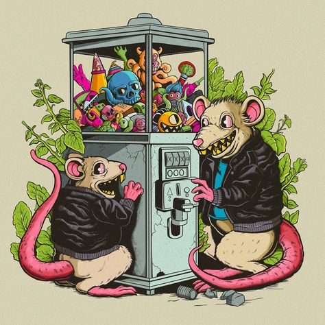 I’m a bit slow with the new illustrations, so here’s a little throwback! 🙌 Which one of these could you imagine on a tee shirt? #lowbrow Lowbrow Art Illustration, Cool Shirt Designs, Lowbrow Art, Be Cool, Vending Machine, Cartoon Illustration, Medium Art, Rats, Art Illustration