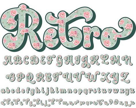 Fonts Alphabet March Alphabet Letters, Spring Fonts Alphabet, Spring Alphabet, Cute Fonts Alphabet, Spring Sublimation, Spring Font, Flowers Doodle, Alphabet Frames, Alpha Letter