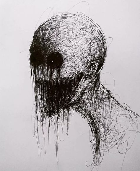 Scary Drawings, Horror Drawing, Creepy Drawings, Meaningful Drawings, Dark Art Drawings, Dark Art Illustrations, Scary Art, Doodle Art Designs, Creepy Art