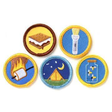 camp badges - Google Search Patches Ideas, Badges Ideas, Camping Theme Party, Kids Camping, Scout Badges, Camping Set, Merit Badge, Embroidered Badges, Camping Party