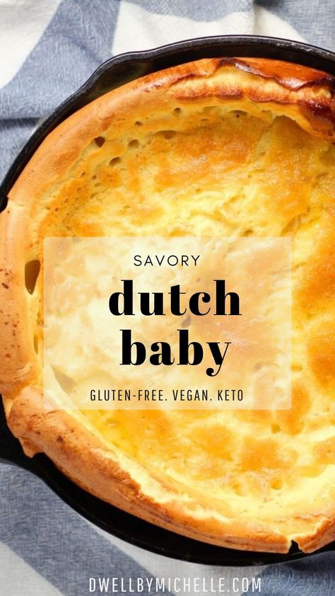 Keto Dutch Baby, Gluten Free Dutch Baby, Savory Dutch Baby Recipe, Dutch Baby Pancake Savory, Savory Dutch Baby, Dutch Baby Recipe, Cheesy Snack, Dutch Baby, Clean Eating Dinner