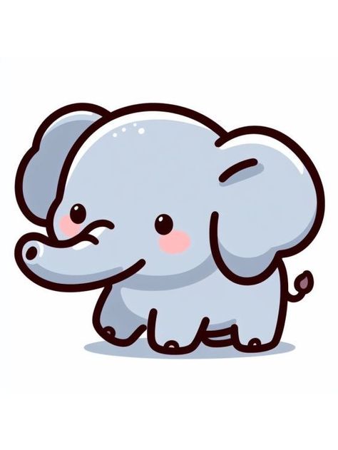 Cute Animal Drawing Ideas, Easy Elephant Drawing, Animal Drawing Ideas, Elephant Doodle, Baby Animal Drawings, Cartoon Drawings Of Animals, Cute Easy Doodles, Sketching Ideas, Elephant Drawing