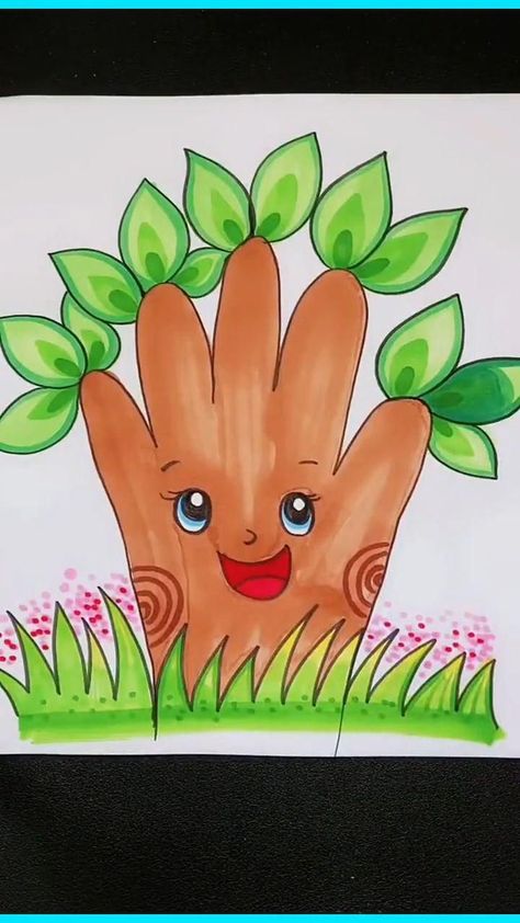 How To Draw Trees Step By Step, Kids Drawing Ideas Step By Step, Children Drawing Ideas For Kids, School Drawing Easy, Step By Step Drawing For Kids, Drawing Projects For Kids, Tree Drawing Easy, Tree Drawing For Kids, Nature Drawing For Kids