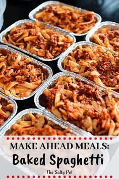 MAKE AHEAD MEALS: 💘 "Individually Baked Spaghetti or Meat Sauce Dinners".. 💘.. ~ From: The Salty Pot.. Best Freezer Meals, Freezer Dinners, Freezer Friendly Meals, Freezable Meals, Freezer Meal Planning, Make Ahead Freezer Meals, Spaghetti Dinner, Easy Freezer Meals, Freezer Meal Prep