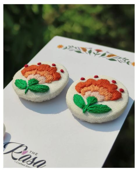 || Flora || 🏵️ Earstuds! Hand embroidered, light weight, sustainable 🏵️ This is a custom-made pair, DM for customisation! . . . . . . . . . . . . . [handcrafted, handmade jewelry, hand embroidered, Beach vibe, holiday look, summer fashion, summer fashion jewelry, long earrings, statement earrings, embroidery jewelry, fabric jewellery, sustainable fashion, summer aesthetic, aesthetic, aesthetic jewelry, Earstuds, small earrings, daily wear earrings, summer collection, daily wear earrings, stud... Earring Embroidery, Earrings Embroidery, Daily Wear Earrings, Hand Embroidered Jewelry, Jewelry Fabric, Look Summer, Fabric Jewellery, Embroidered Jewelry, Fabric Earrings