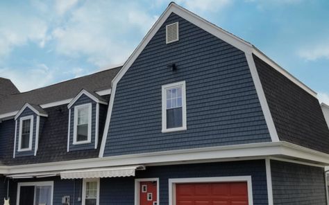 Installing Mastic Cedar Discovery Vinyl Siding transformed this Fall River, MA home! Made to mimic the look of natural wood shingles without the hassle, Mastic Cedar Discovery is a great option for homeowners. Call Care Free Homes for a free quote today 508-997-1111. #FallRiverMA #contractor #vinylsiding #mastic #cedardiscovery #shingles #siding #solardefense #rockharbor Mastic Natural Slate Siding, Certainteed Seagrass Vinyl Siding, Gentek Siding Colors Storm, Marine Dusk Vinyl Siding, Cabot Blue Vinyl Siding, Mastic Siding, Mastic Vinyl Siding, Fall River Ma, Roof Replacement