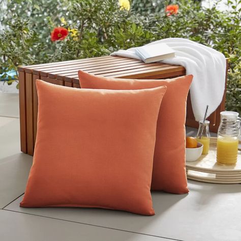 Wrought Studio McMillian Square Knife Edge Indoor/Outdoor Throw Pillow & Reviews | Wayfair.ca Adirondack Chairs Patio, Comfortable Pillows, Outdoor Pillow Covers, Sunbrella Cushions, Indoor Outdoor Pillows, Throw Pillow Sizes, Throw Pillow Sets, Square Pillow Cover, Birch Lane