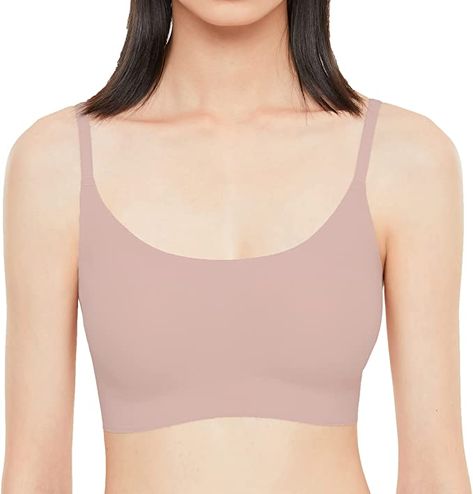 Ubras Women's OneSize Wirefree Comfort Seamless Adjustable Skinny Strap Bralette Bra Pink at Amazon Women’s Clothing store Calvin Klein Bra, Camisole Bra, Seamless Bra, Calvin Klein Woman, Sporty Look, Amazon Women, Bralette, Spaghetti Strap, Calvin Klein