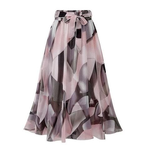 1ef91c212e30e14bf125e9374262401fdesc42251425ri Floral Chiffon Skirt, Chiffon Skirts, Pink Streetwear, Chiffon Maxi Skirt, Fairy Skirt, Elastic Waist Dress, Chiffon Floral, Floral Print Chiffon, Luxury Wear