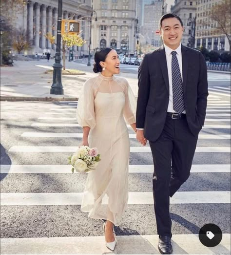 City Hall Wedding Dress, Cocktail Length Dress, Courthouse Wedding Dress, Midi Wedding Dress, Organza Gowns, Civil Wedding Dresses, Autumn Bride, City Hall Wedding, Elopement Dress