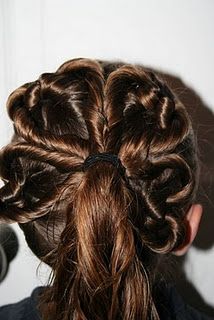 Four Leaf Clover Hair Do Clover Hairstyle, Clover Hair, Day Hairstyles, 5 Minute Hairstyles, Easy Hairdos, 4 Leaf Clover, Hairstyle Gallery, Crazy Hair Days