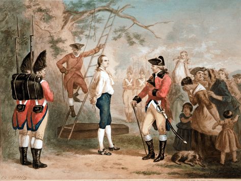 September 22: Nathan Hale Hanged as a Spy Nathan Hale, Connecticut History, Continental Army, Darkest Days, Western Paintings, Last Words, The Last Word, September 22, European Art