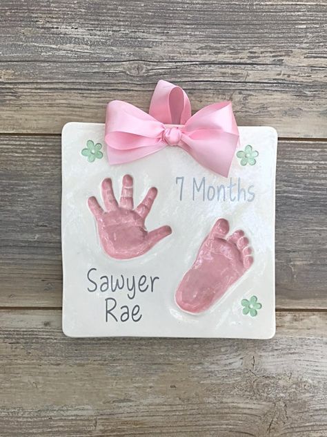 Hand Print Mold, 1 Samuel 1 27, Handprint Gifts, Keepsake Baby Gifts, Baby Keepsakes, Baby Handprint, Baby Painting, Baby Footprints, Baby Diy