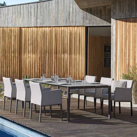 Luxury Garden Furniture, Contemporary Seating, Garden Dining, Luxury Garden, Garden Dining Set, Modern Outdoor Furniture, Contemporary Luxury, Modern Glass, Table And Chair Sets