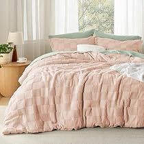 Shabby Chic Bed, Grayish Pink, Tufted Bedding, Comforter Sets Boho, Chic Bed, Queen Size Comforter Sets, Fluffy Comforter, Queen Size Comforter, Twin Xl Comforter