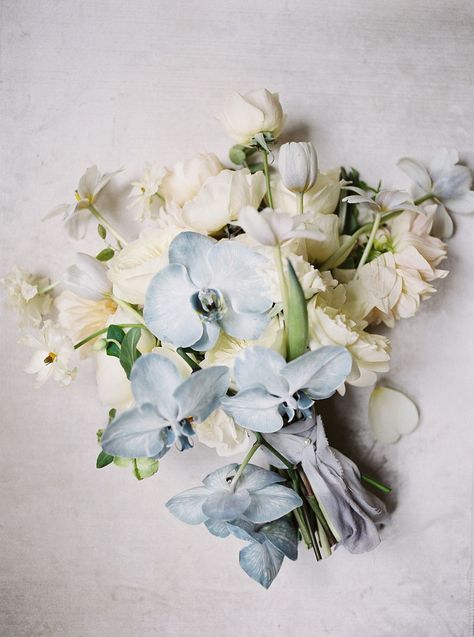 Blue Orchid Bouquet, Blue Orchid Wedding, Johanna Johnson, Gooood Morning, Orchid Bouquet Wedding, Nyc Florist, Bridal Bouquet Blue, Blue Engagement Ring, Orchid Wedding