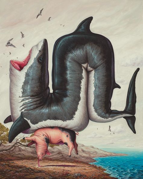 Bruno Pontiroli's Exaggerated Proportions and Yoga Poses Contort the Fierce Beasts of the Animal Kingdom — Colossal Visual Culture, Baguio, Silly Animals, Old Paintings, Animal Games, Fish Art, Funky Art, Art Reference Photos, Fantasy Creatures