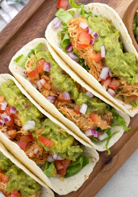 Salsa Chicken Tacos | Simply Made Recipes Salsa Chicken Tacos, Guacamole Chicken, Southwestern Recipes, Taco Shell, Chicken Tacos Easy, Salsa Fresca, Chicken Taco Recipes, Salsa Chicken, Taco Recipe