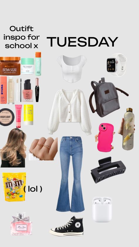 #outfitinspo #school #tuesday #aesthetic Tuesday Outfit School, Tuesday Aesthetic, Tuesday Outfit, Outfit School, Rimmel, School Outfits, How To Look Pretty, Cute Outfits, Outfit Inspo