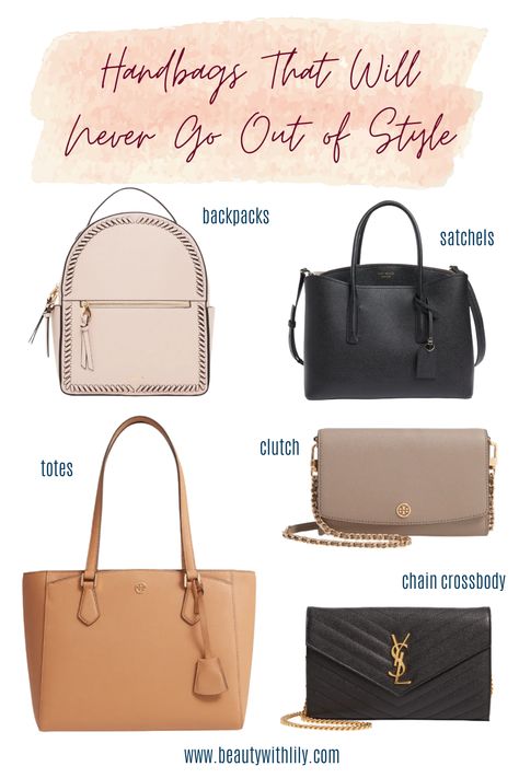 Classic Handbags 2022, Structured Bag Outfit, Best First Designer Bag, Classic Purse Styles, Basic Bags For Women, Classic Handbags Designer, Bags Every Woman Should Own, Must Have Handbags For Women, Classic Purses And Handbags