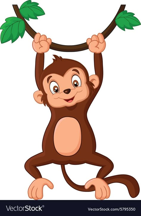 Keyring Charms, Monkey Hanging, Monkey Cartoon, Monkey Drawing, Hanging Monkey, Safari Baby Animals, Teaching Manners, Baby Animal Drawings, Cartoon Monkey