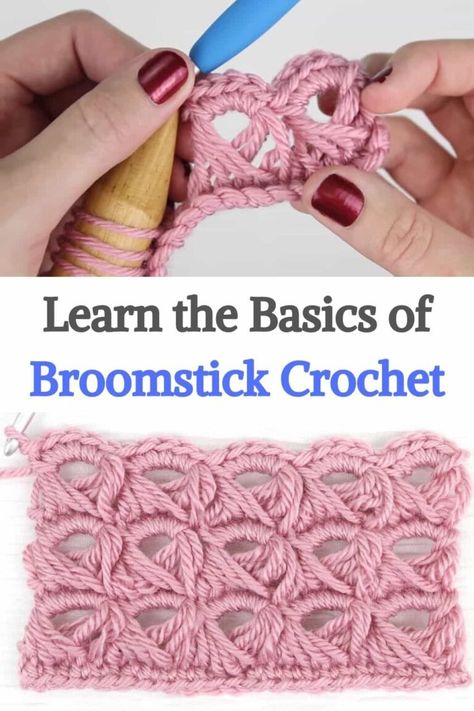 Broomstick Crochet Tutorial, Crochet Broomstick Lace Pattern, Free Broomstick Lace Crochet Patterns, Broomstick Stitch Crochet, Broomstick Lace Crochet Tutorial, Broom Stitch Crochet, Free Crochet Video Tutorials, How To Crochet Lace For Beginners, Unique Crochet Stitches Free