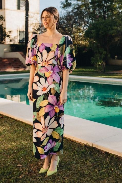 Best Casual Dresses, Simple Frock Design, Chic Dress Classy, Floral Dress Casual, Tropical Dress, Summer Fashion Dresses, Western Dresses, Modest Outfits, Sewing Dresses