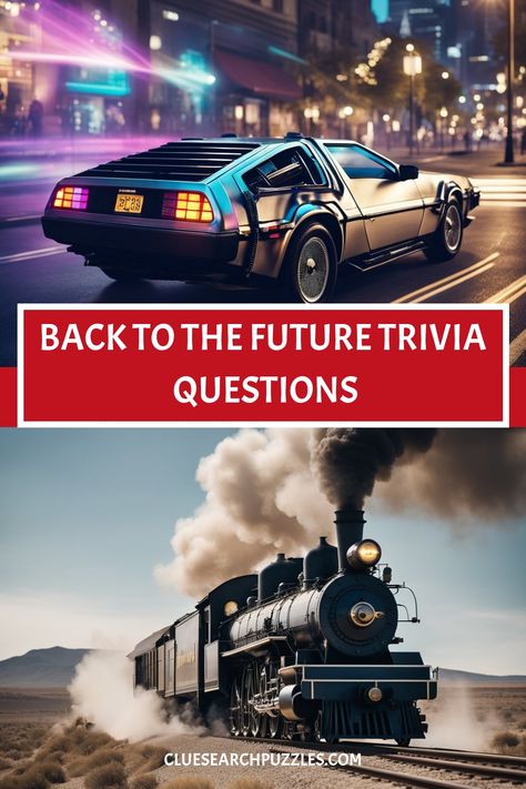 Dive into the world of time travel with these 55 exciting Back to the Future trivia questions! Test your knowledge of this iconic movie series and challenge your friends to see who truly is a Back to the Future expert. Perfect for game nights, gatherings, or just some casual fun. Get ready to geek out over Marty McFly, Doc Brown, and all the time-travel shenanigans with this trivia pack. Download now and transport yourself back in time through a quiz like no other! Claudia Wells, Back To The Future Movie, Movie Trivia Questions, Travel Trivia, Delorean Time Machine, The Future Movie, Doc Brown, Travel Facts, United Way