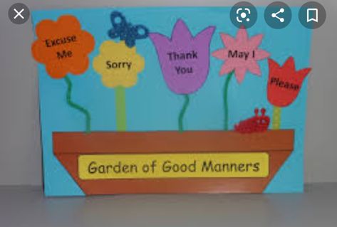 Manners Theme Preschool, Garden Of Good Manners, Teaching Children Respect, Respect Classroom, Manners Preschool, Manners Chart, Easy Art Projects For Kids, Manners Activities, Teaching Kids Respect