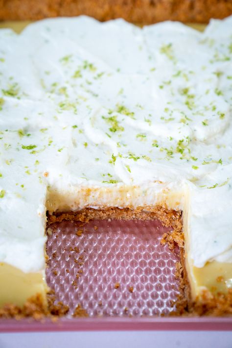 Key Lime Slab Pie?utm_source=12tomatoes No Egg Desserts, Cooking For A Group, Slab Pie, Pastry Pie, Fruit Bread, Pastry Desserts, Lime Pie, Breakfast Cake, Pie Dessert