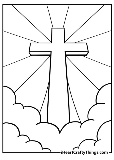 Cross Coloring Sheet, Cross Coloring Pages Free Printables, Cross Drawing Ideas, Cross Painting Ideas, Cross Drawings, Drawing Sunglasses, Cross Template, Jesus Drawing, Cross Painting