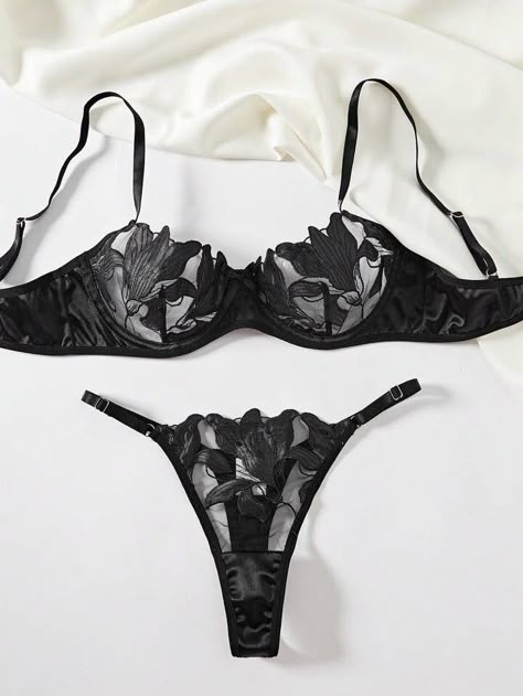 This Black Lingerie Set Floral Classy is designed to make you feel confident and beautiful. Crafted with intricate floral lace, this lingerie set exudes class and elegance. Featuring a comfortable fit, it is perfect for everyday wear or special occasions. Elevate your lingerie collection with this stunning set. Cute Lingerie Sets, Black Lingerie Outfit, Black Intimates, Classy Lingerie, Barbie Fashion Sketches, Lingerie Catalog, Seductive Clothes, Cute Lingerie, Lingerie Outfits