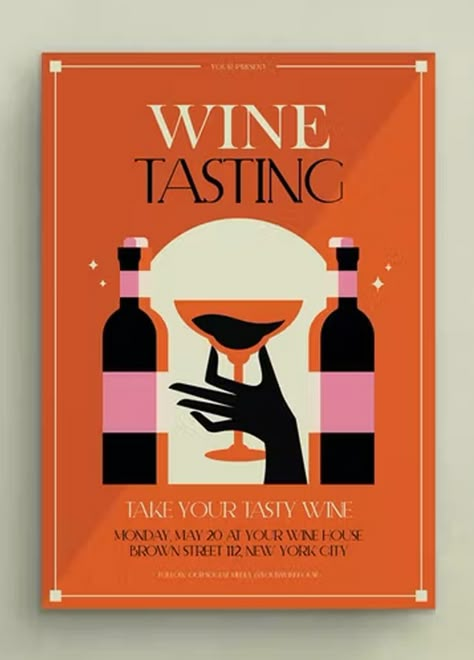 Wine Tasting Flyer Design, Wine Email Design, Wine Festival Poster Design, Wine Degustation Design, Wine Tasting Poster Design, Wine Dinner Poster, Wine Tasting Design, Wine Tasting Flyer, Wine Tasting Poster