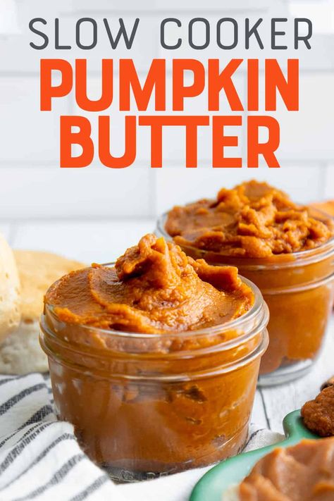 Make this creamy, sweet, and spiced Pumpkin Butter right in your slow cooker! You won’t believe how easy it is to make and how delicious it tastes on toast, biscuits or stirred into your morning yogurt. #pumpkinbutter #pumpkinrecipe Slow Cooker Pumpkin Butter, Lunch Meat Recipes, Slow Cooker Pumpkin, Homemade Recipes Dessert, Pumpkin Butter, Spiced Pumpkin, Sweet Pumpkin, Nutritious Breakfast, On Toast