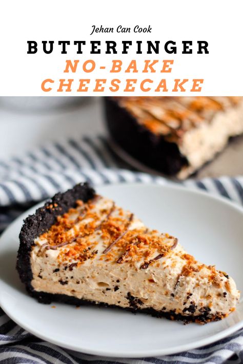 Butterfinger No Bake Cheesecake, Butterfinger Cheesecake No Bake, No Bake Butterfinger Cheesecake, Easy Delicious Desserts, Butterfinger Cheesecake, Pip And Ebby, Bake Sweets, Christian Photos, Millionaire Shortbread