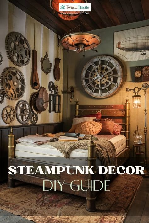 Refresh your bedroom on a budget with Zimmer DIY ideas that are both stylish and affordable. 💰🎨 #ZimmerDIY #RoomRedesign Do you relate to this? Comment your thoughts. Steampunk Room Ideas, Steampunk Decor Diy, Steampunk Boy, Steampunk Room, Steampunk Rooms, Steampunk Bedroom, Zimmer Diy, Furniture Colors, Bedroom Decor On A Budget