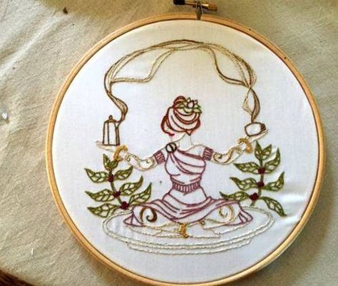 Coffee Goddess - NEEDLEWORK Coffee Goddess, Greek God Embroidery, Artemis Embroidery, Fairy Embroidery Designs, Goddess Embroidery, Goddess Doll Pattern, Crafts Pictures, Latch Hook, Do It Yourself Crafts