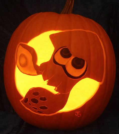 Squid Pumpkin Carving, Splatoon Pumpkin Carving, Video Game Pumpkin Carving, Animal Crossing Pumpkin Carving, Pumpkin Inspo, Pumkin Carving, Pokemon Halloween, Pumpkin Carving Designs, Pumpkin Carvings