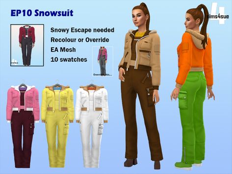 Clothes Cc, Ski Clothes, Skiing Outfit, Sims 4 Clothing, Sims 4 Cc, Maxis Match, The Sims Resource, Snow Suit, Sims Resource